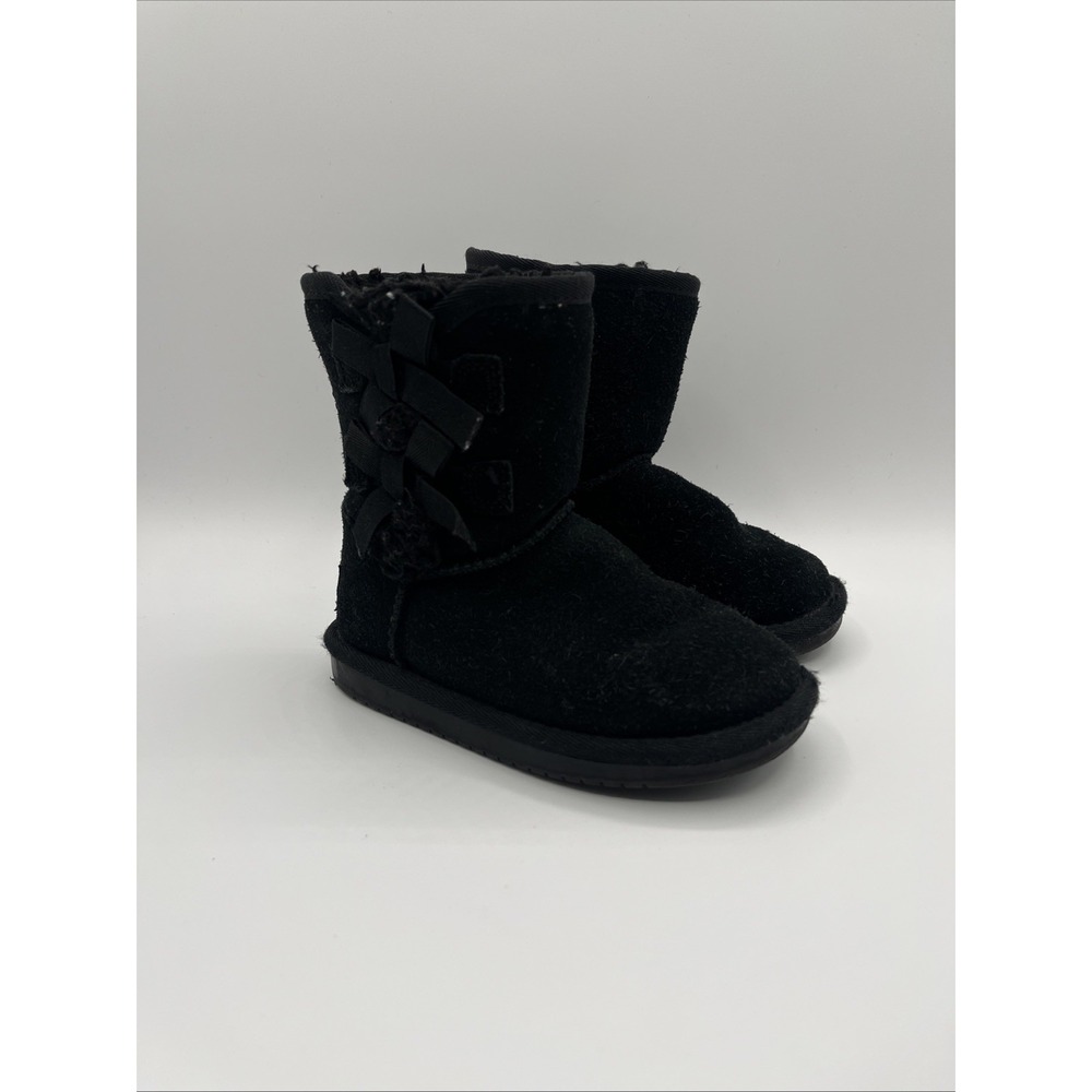 Koolaburra By Ugg Girls Size 8 Victoria Black‎ Suede Boots 1090330